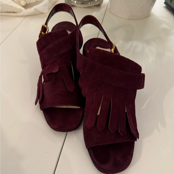 Red Prada Small Heel Sandal - Picture 3 of 15